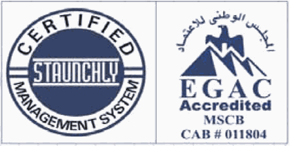 Staunchly certified management system and EGAC accredited marks